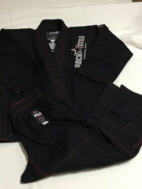Fuji Jiu-Jitsu Gi Uniform Set Black Size C1 Kimono Jacket and Pants